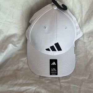 NWT Adidas Men's Game day 4 Stretch Fit‎ Cap White L/XL
